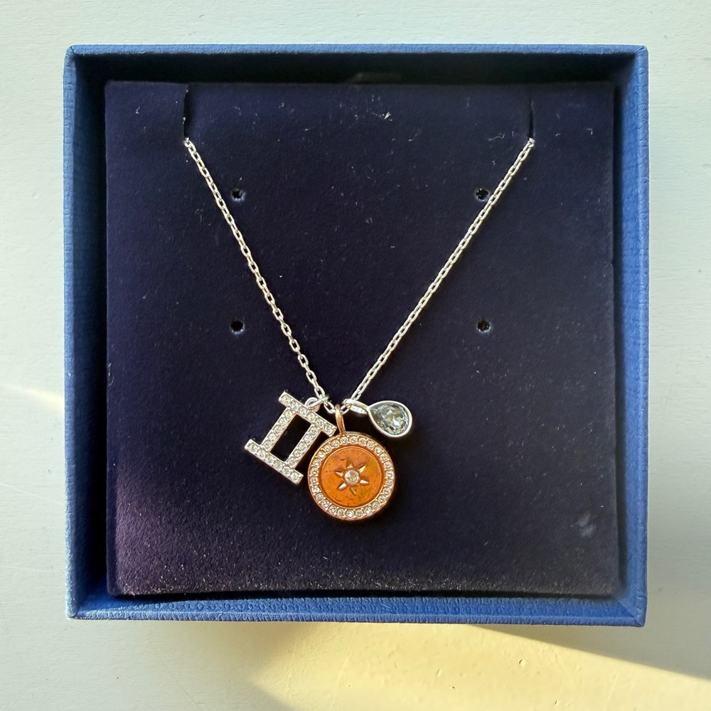 Swarovski Gemini Zodiac Necklace – Crystal II Charm w/ Box - Picture 5 of 10